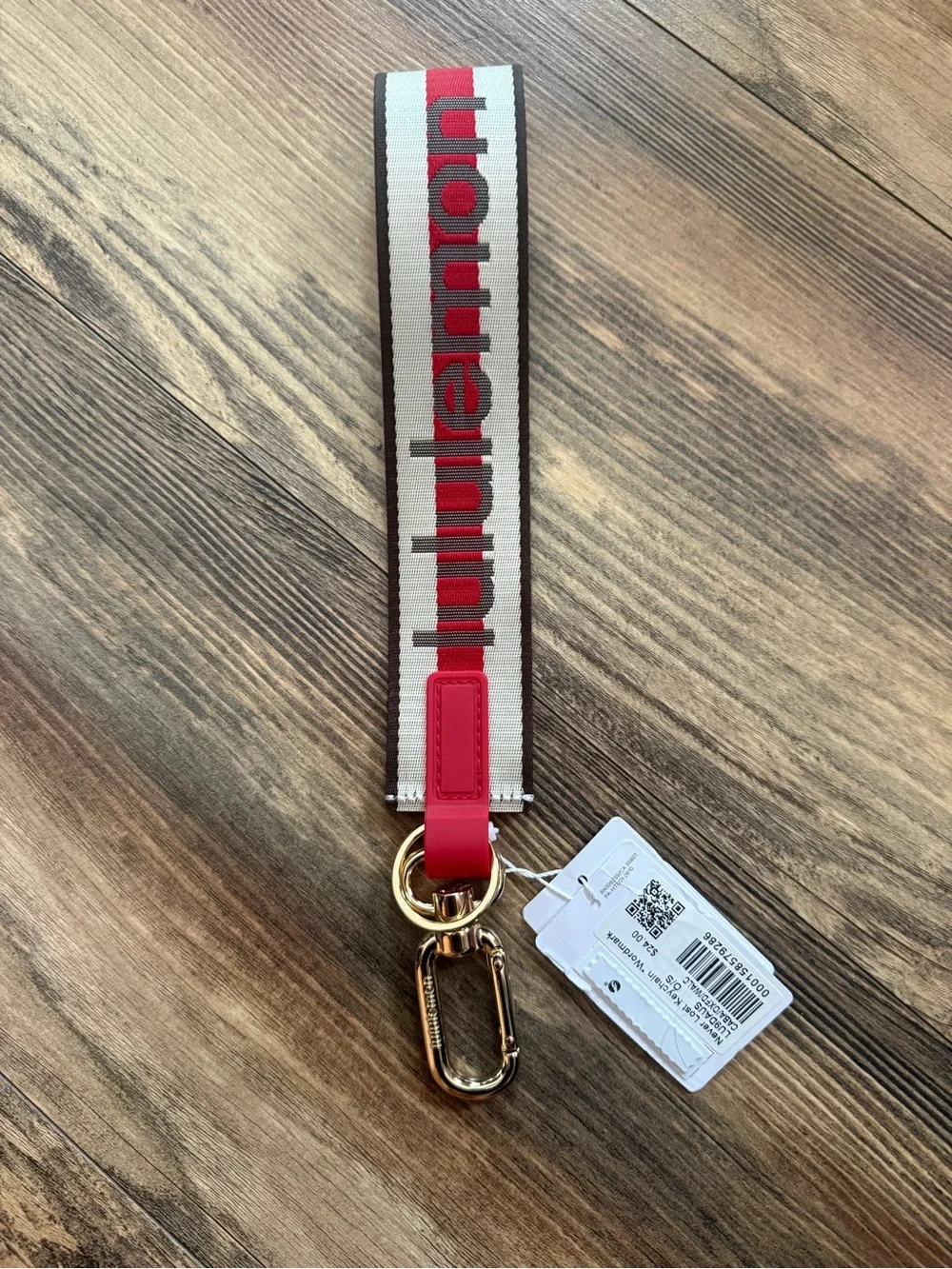Lululemon Never Lost Keychain *Wordmark Oxford Red